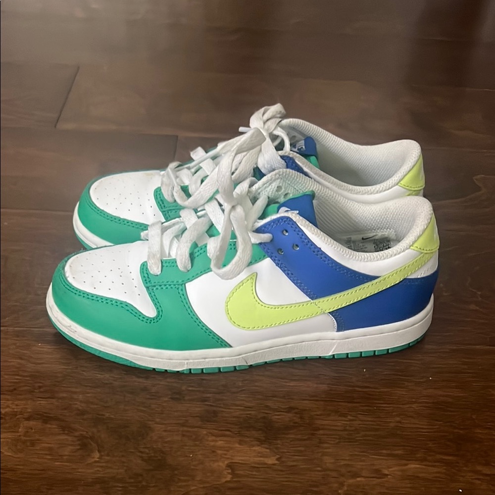 Nike Green and Blue Sneakers with Sporty Design